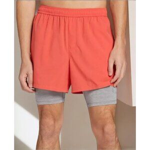 DSG Men's Red 2 In 1 Zipper Pocket Comfort Agility Shorts NWOT